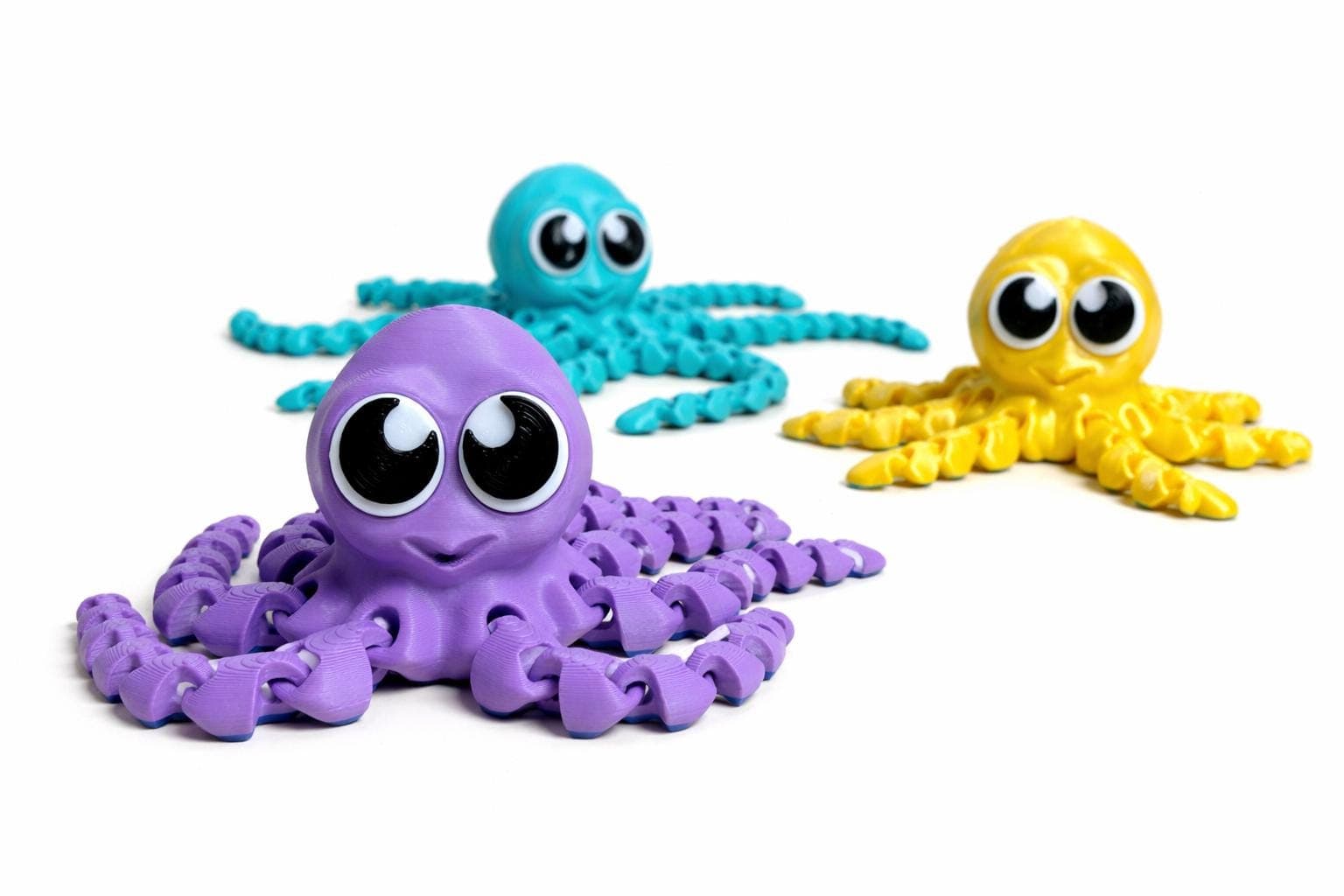 Articulated Octopus Fidget Toy – 3D Printed Wiggling Desk Buddy, Sensory Ocean Animal