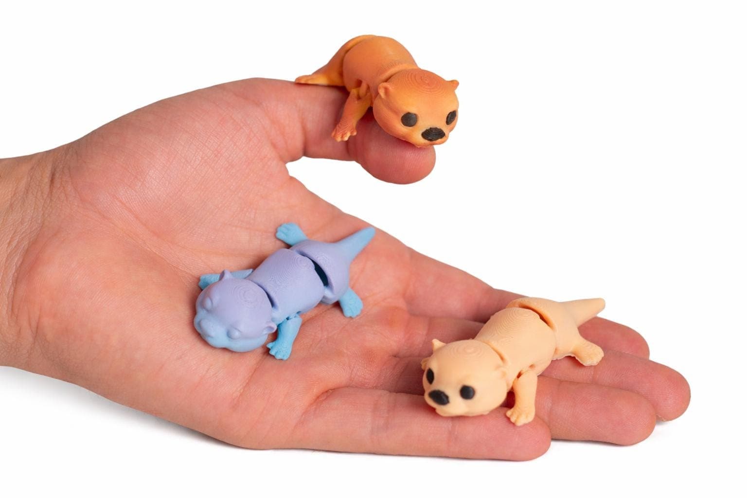 Articulated Flexi Otter Fidget Toy, 3D Printed Desk Buddy, Ocean Animal Sensory Play