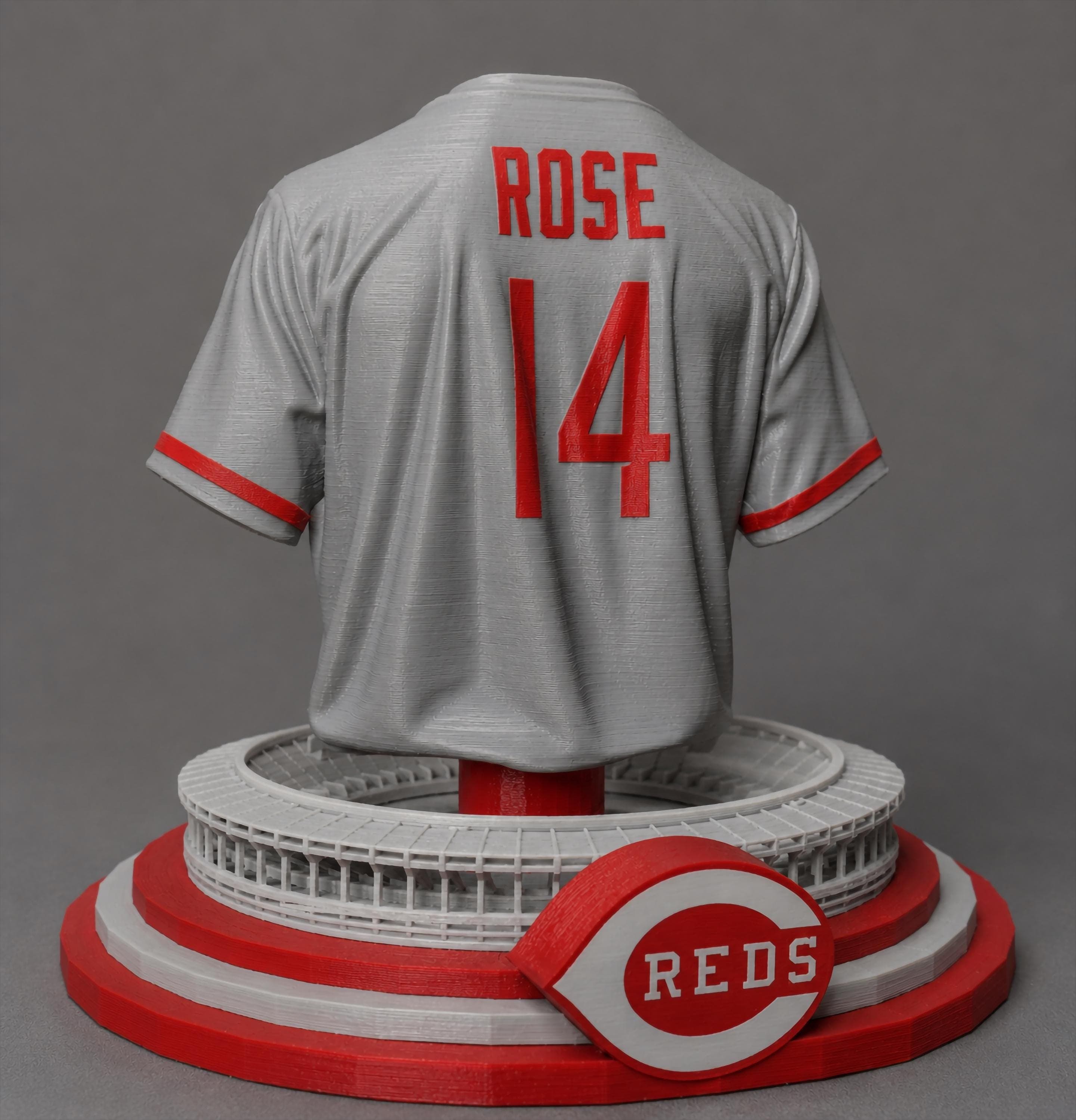 3D Printed Cincinnati Reds Pete Rose Baseball Jersey |   MLB Collectible Display