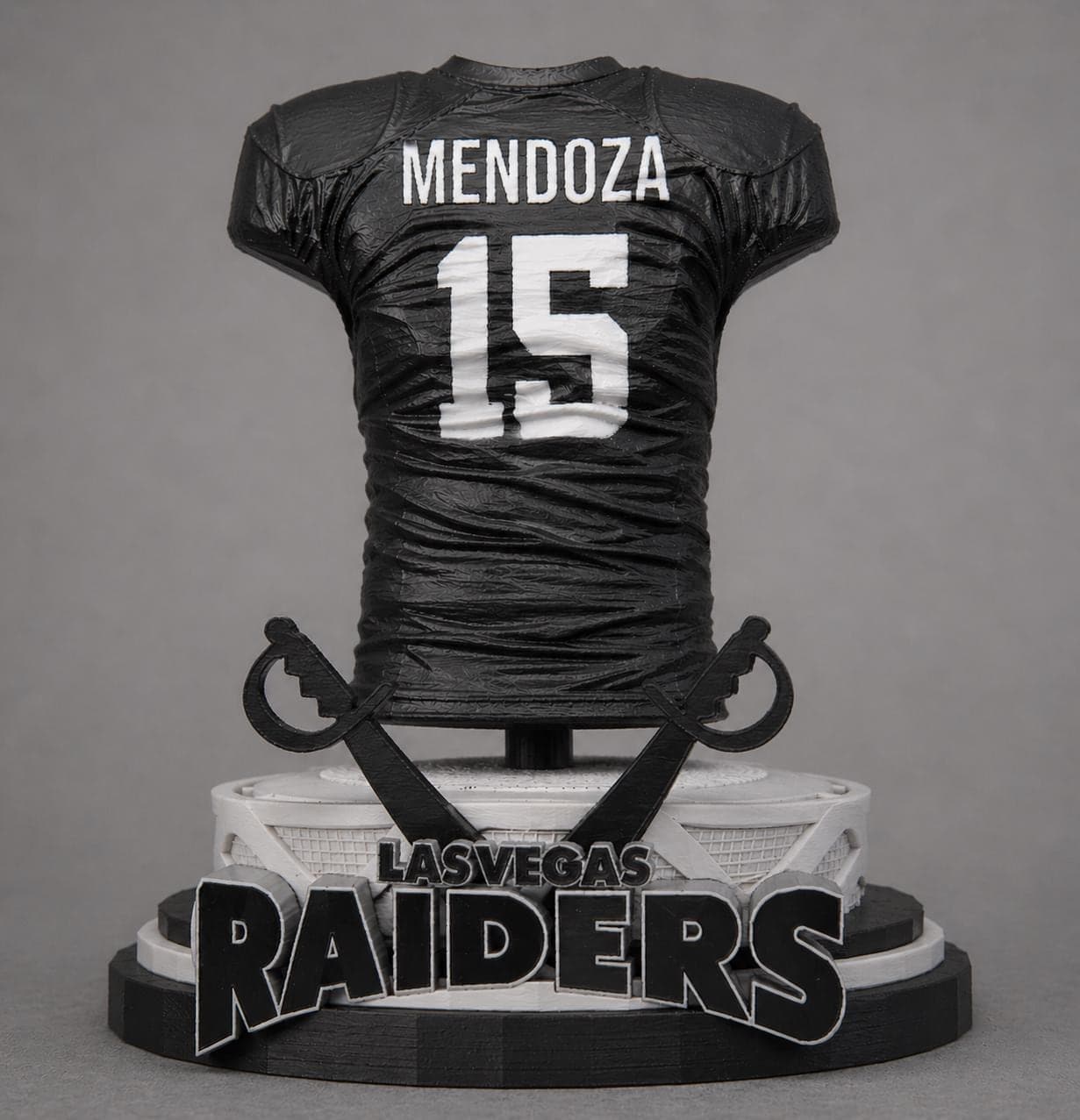 3D Printed Las Vegas Raiders Mendoza Football Jersey |   NFL Draft Pick Collectible Display