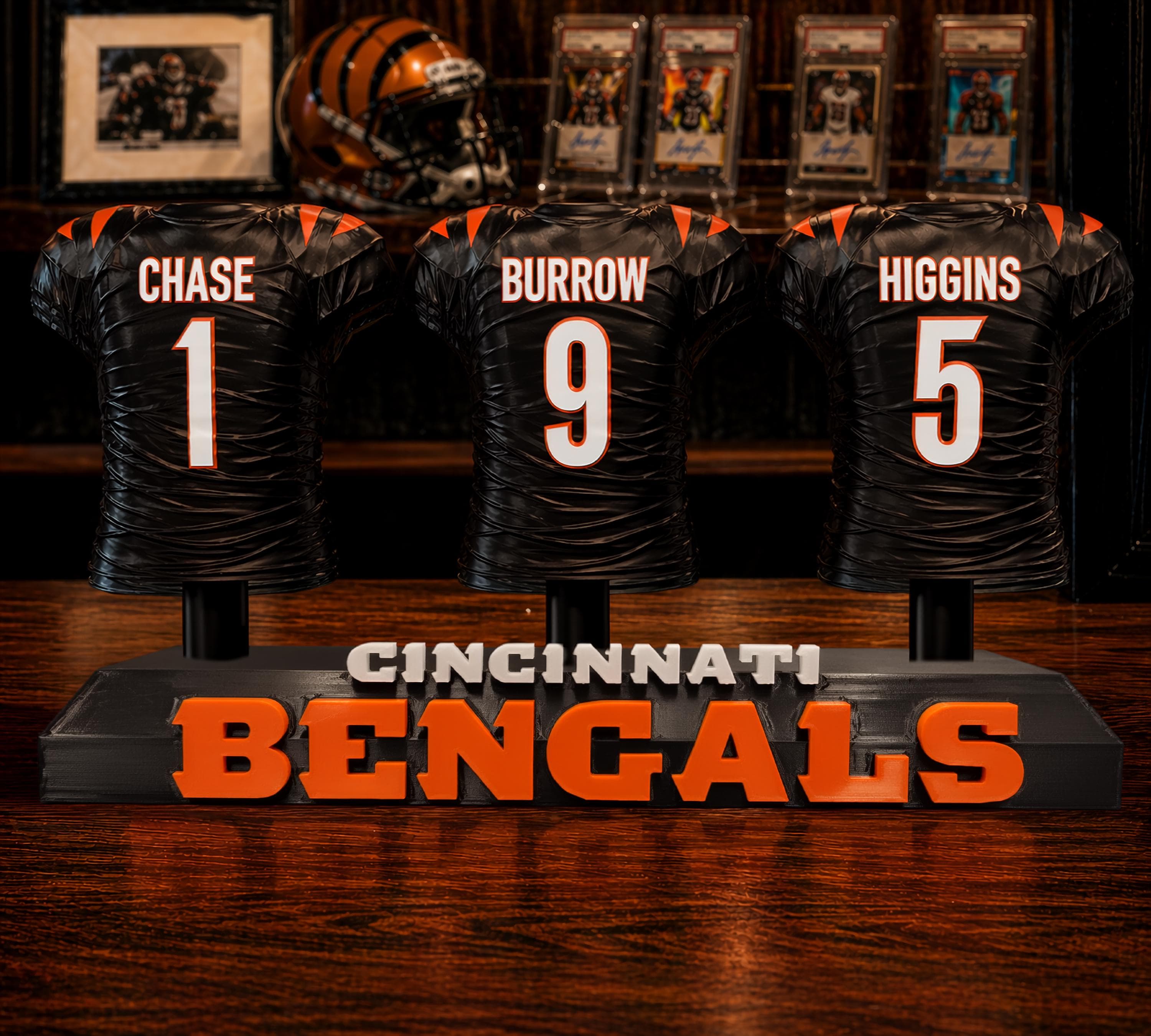 3D Printed Football Jersey Display | Any Team Any Players | NFL Fan Desk Decor Gift