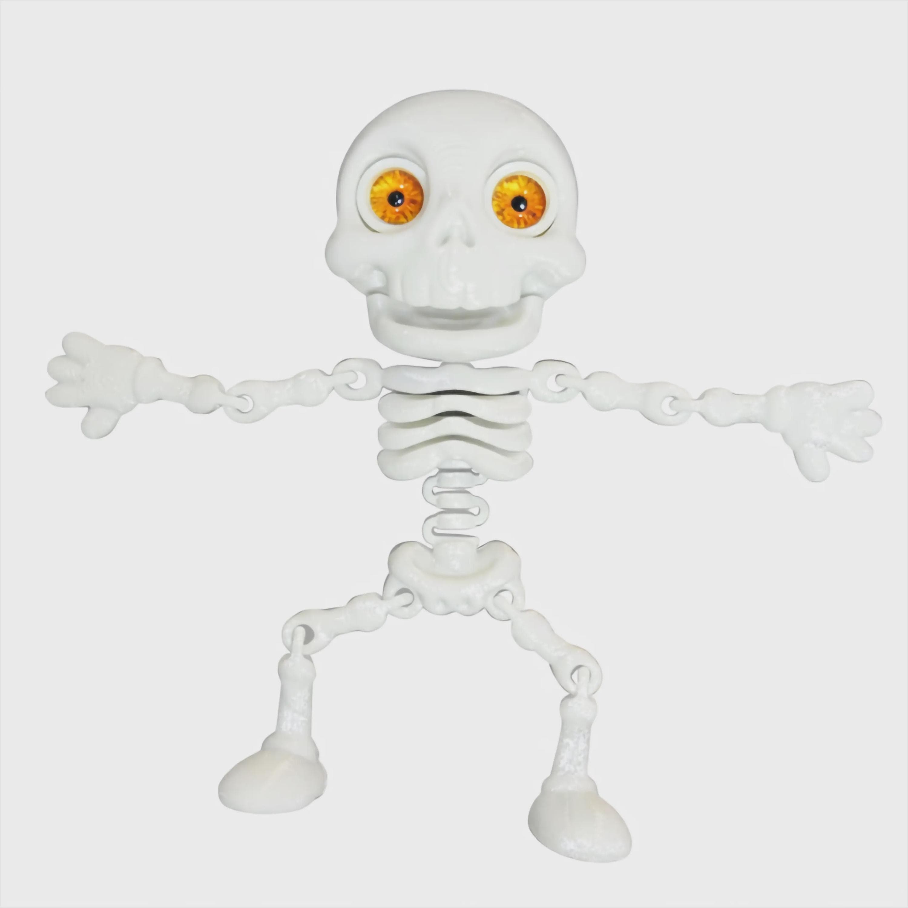 3D Printed Articulated Skeleton Toy, Poseable Halloween Desk Fidget Decor