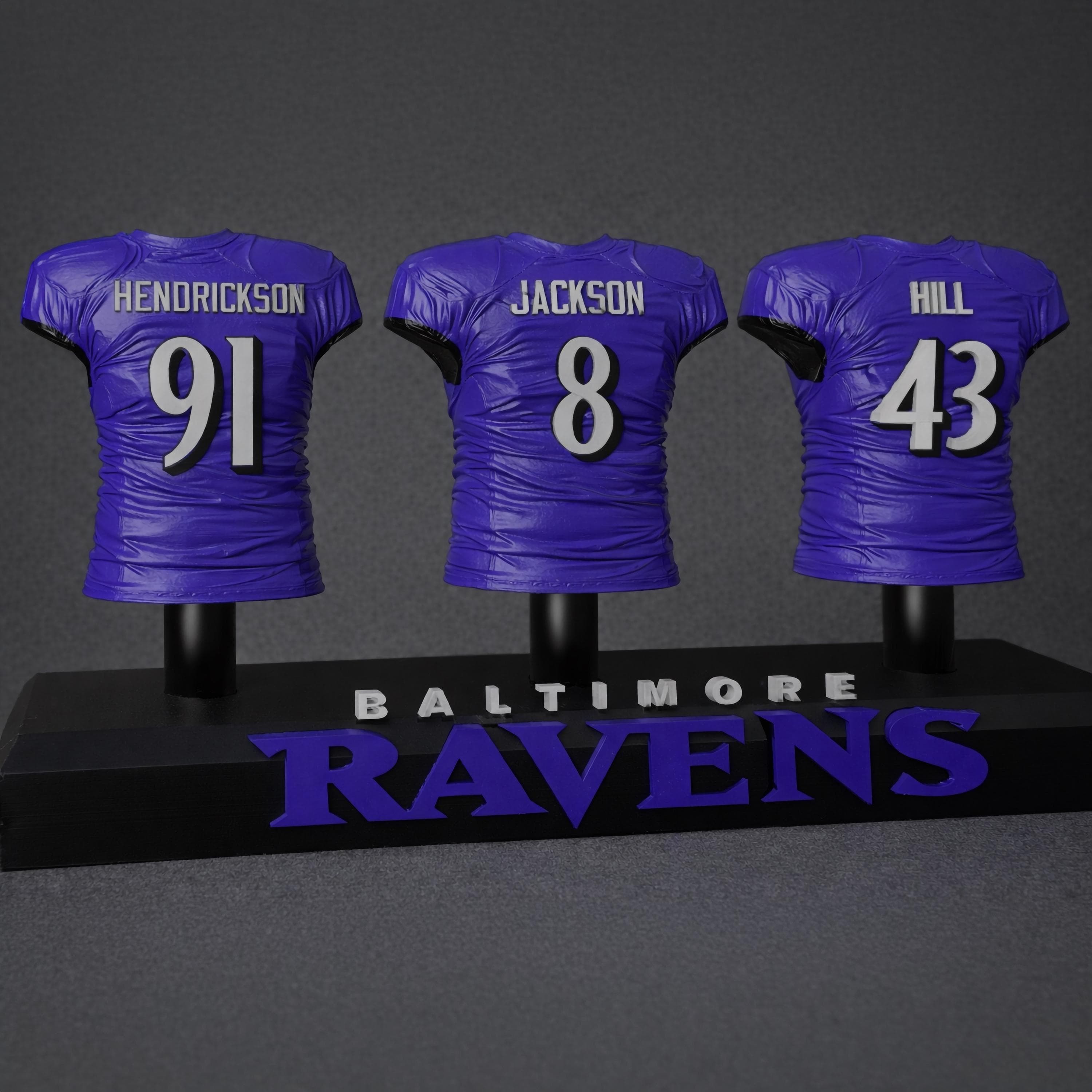 3D Printed Football Jersey Display | Baltimore Ravens | Personalized Player Name & Number