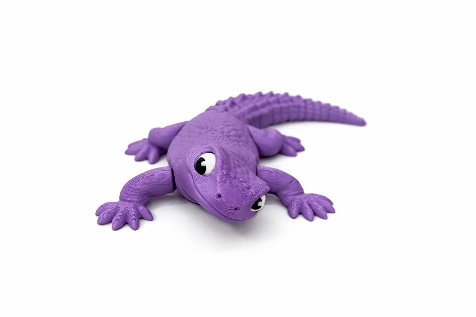 Articulated Gecko Fidget Toy, 3D Printed Lizard Desk Pet, Moveable Eyes, PLA Reptile