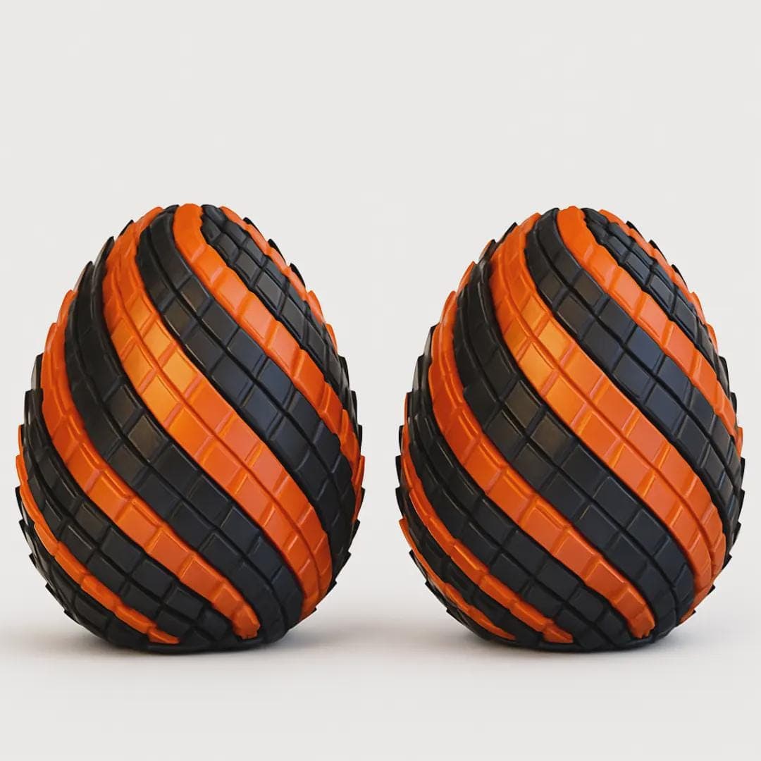 3D Printed Dragon Egg Fidget Toy, Spinning Spiral Texture, Desk Sensory Toy