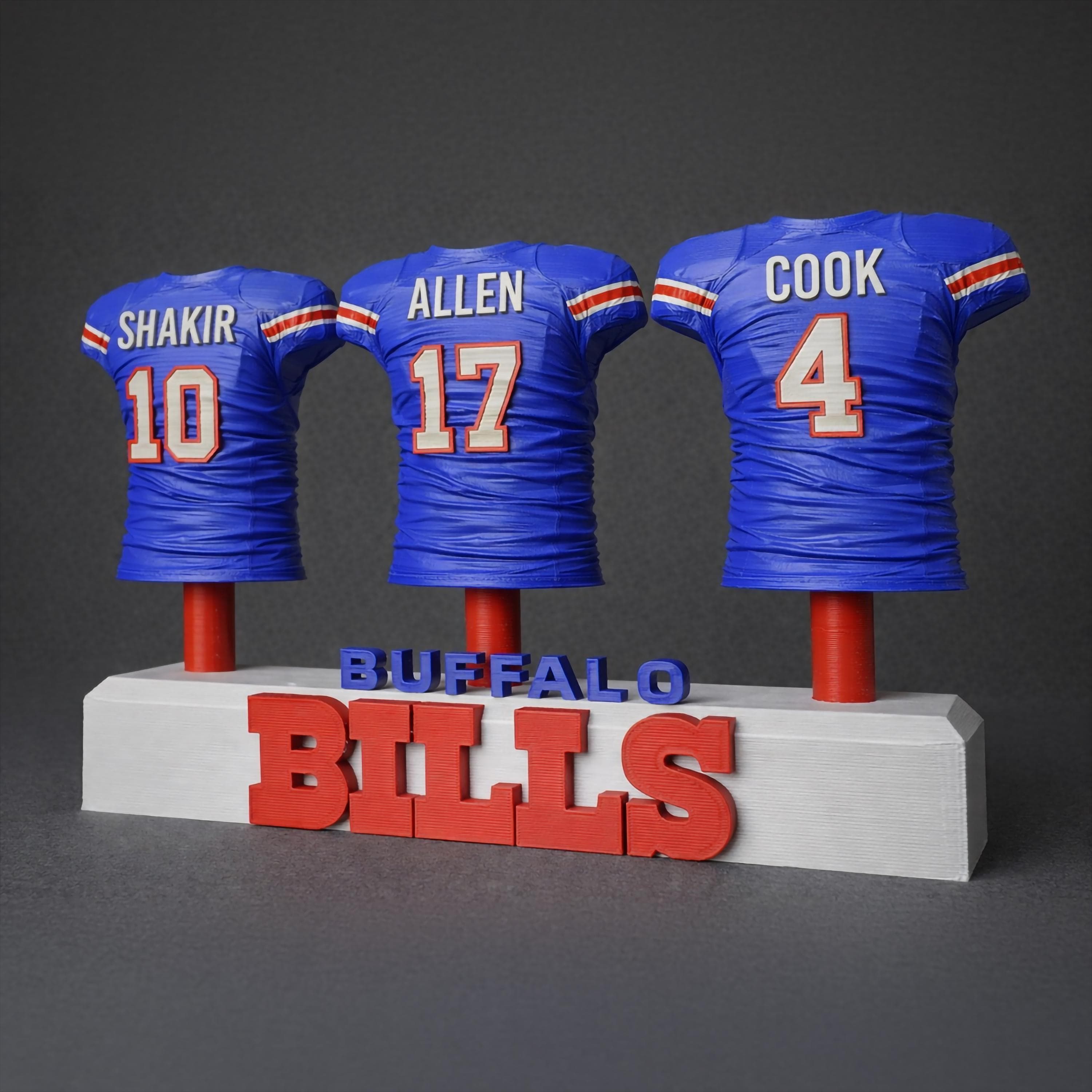 3D Printed Football Jersey Display | Buffalo Bills | Personalized Player Name & Number